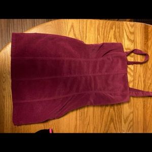 Velvet maroon body con mini dress